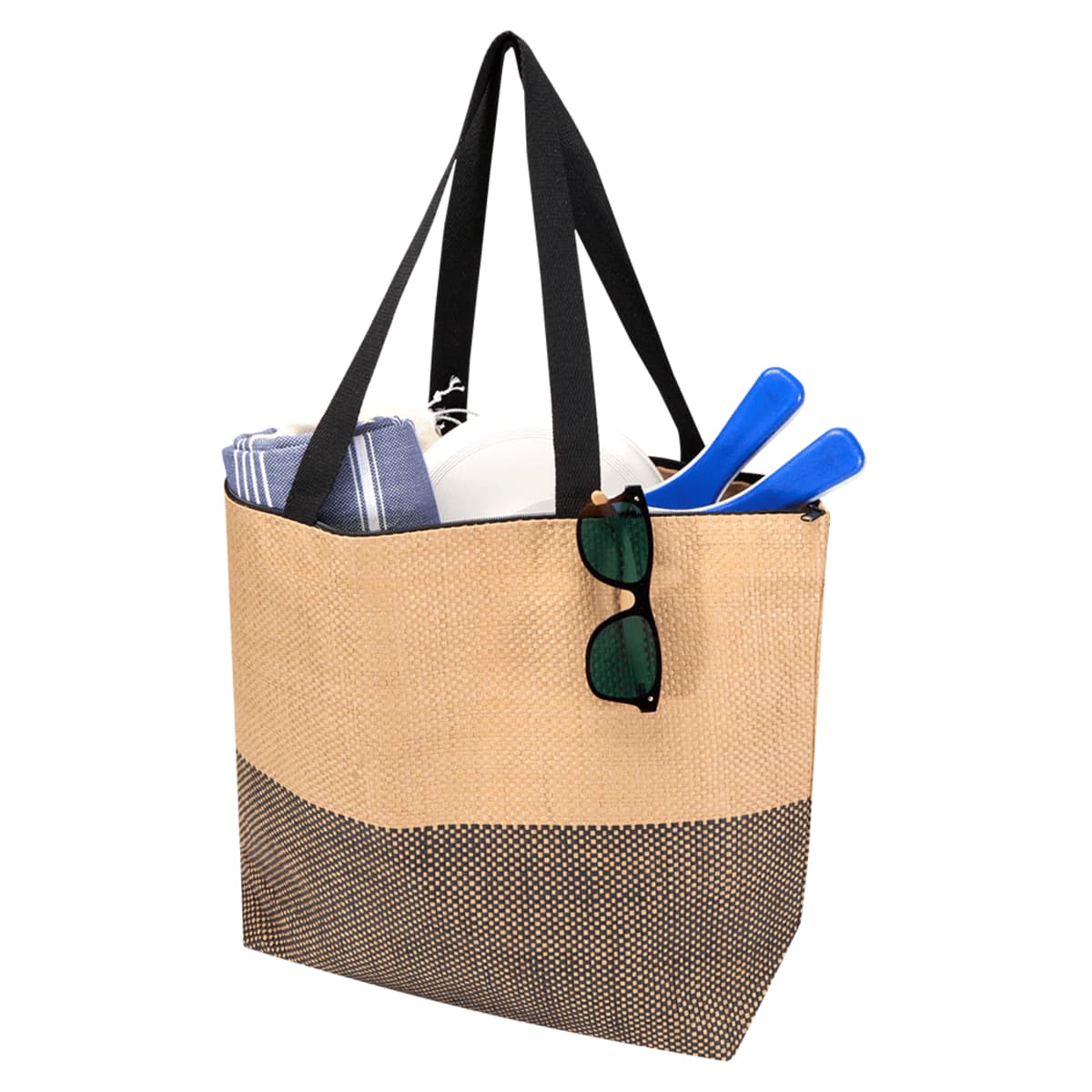Paper Straw Large Zipped Tote - 21L