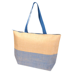 Paper Straw Large Zipped Tote - 21L
