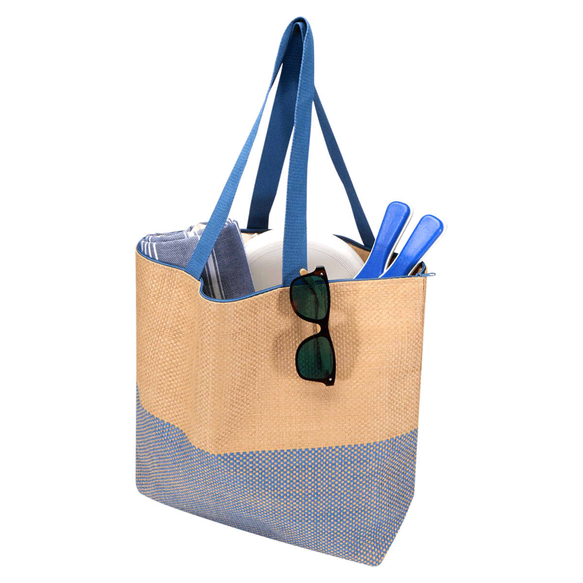 Paper Straw Large Zipped Tote - 21L