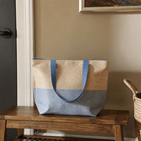Paper Straw Large Zipped Tote - 21L