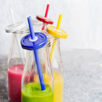 Jar glass with straw 320ml