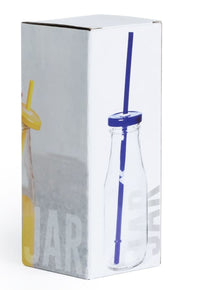 Jar glass with straw 320ml