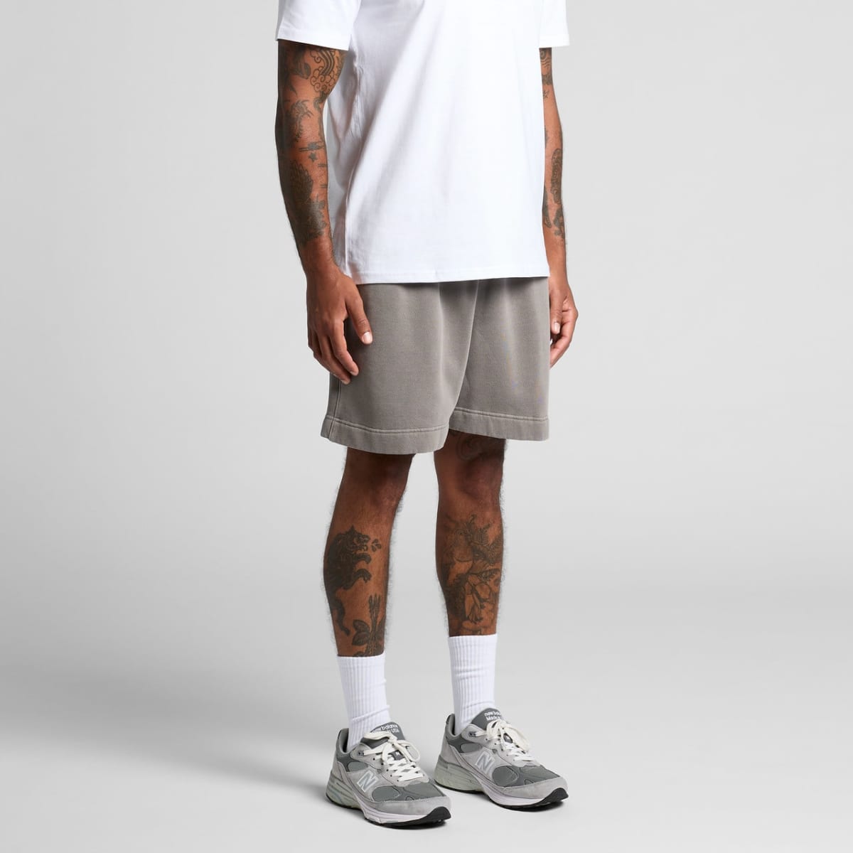 Relax Faded Track Shorts 18"