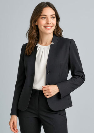 Cool Stretch Womens Short Jacket with Reverse Lapel