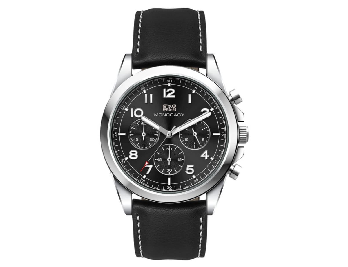 Chrono Unisex Watch, Leather Strap