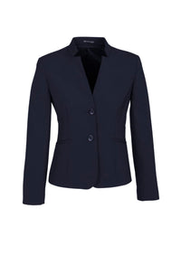 Comfort Wool Stretch Womens Short Jacket with Reverse Lapel