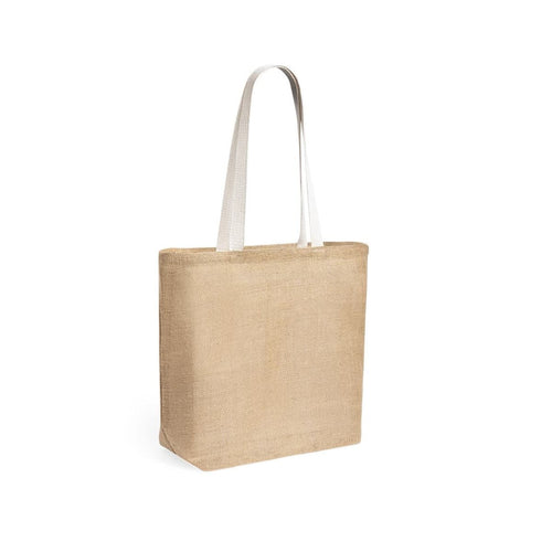 Tote shopping bag Jute with cotton handles