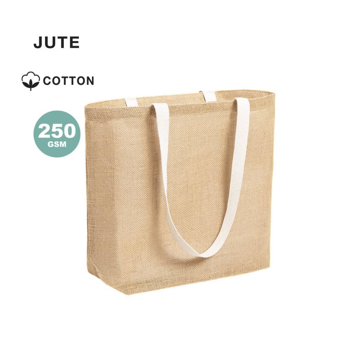 Tote shopping bag Jute with cotton handles