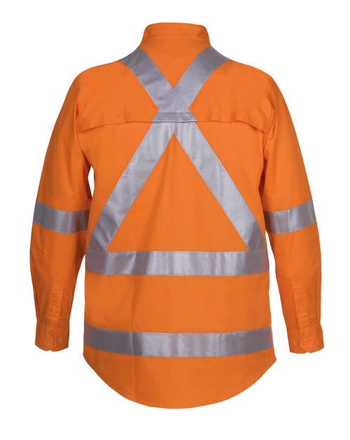 JB's Hv (D+N) L/S 150 G Cross Back Tape Shirt Orange
