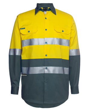 JB's Hi Vis L/S (D+N) 150G Work Shirt