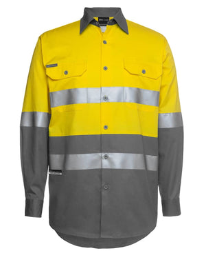 JB's Hi Vis L/S (D+N) 150G Work Shirt