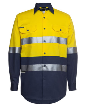 JB's Hi Vis L/S (D+N) 150G Work Shirt