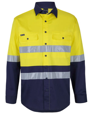 JB's Hi Vis (D+N) L/S Stretch Work Shirt with Tape