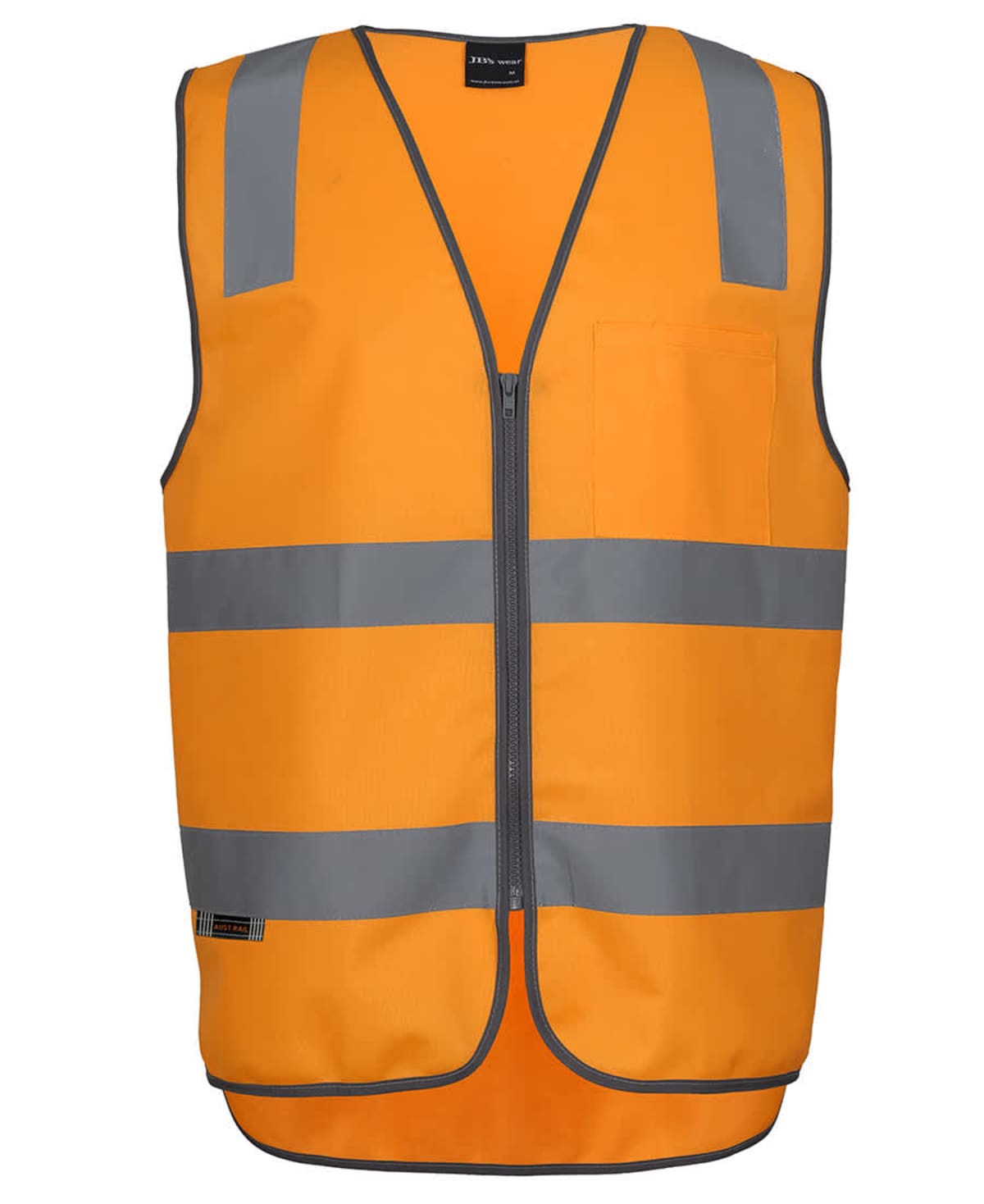 JB's Aust. Rail (D+N) Zip Safety Vest Orange