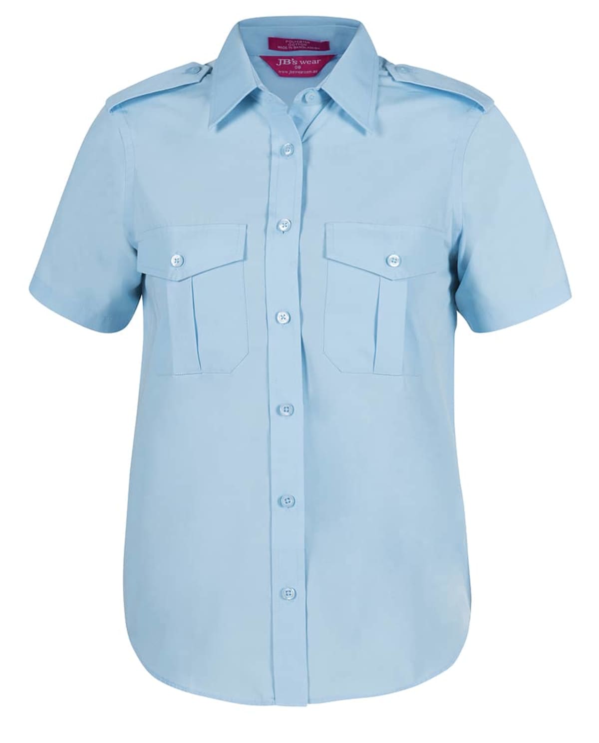 JB's Ladies S/S Epaulette Shirt White