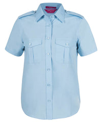 JB's Ladies S/S Epaulette Shirt White