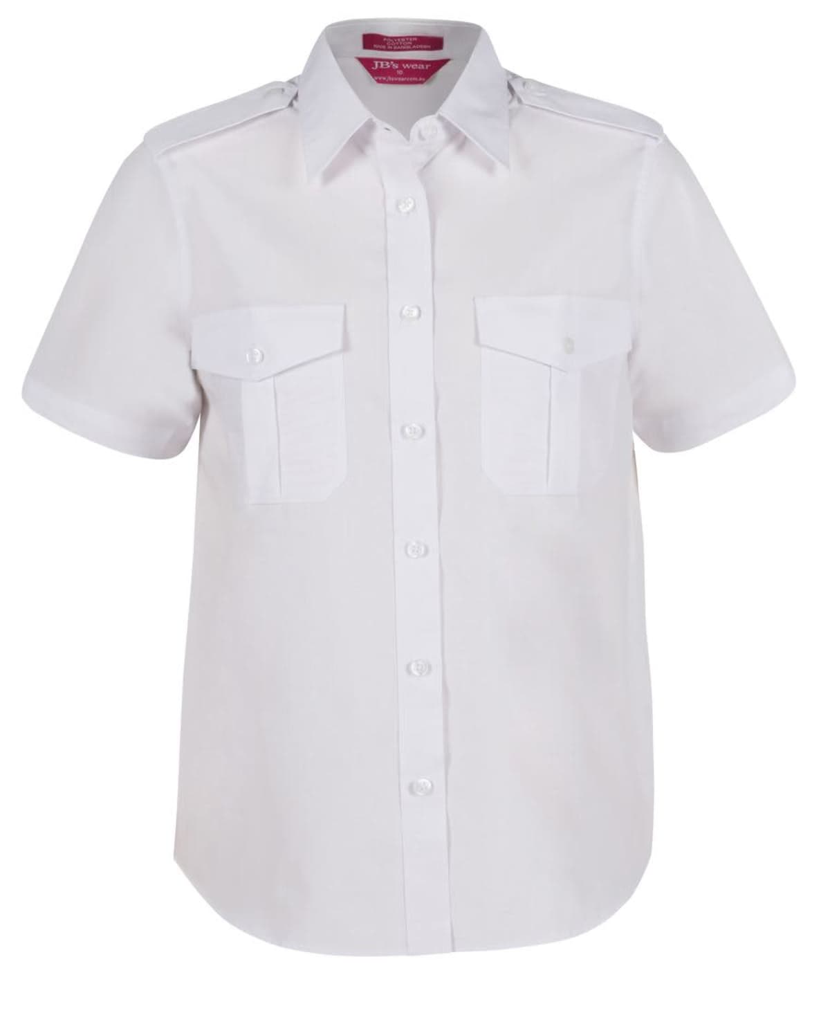 JB's Ladies S/S Epaulette Shirt White