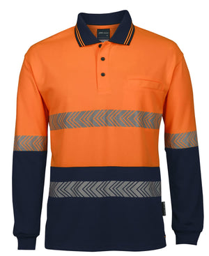 JB's Hi Vis L/S Segmented Tape Polo