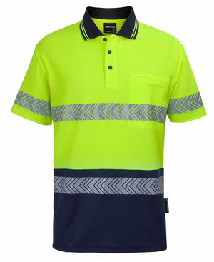JB's Hv S/S D+N C/Back Segmented Tape Polo Lime/Navy