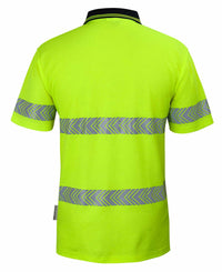 JB's Hv S/S D+N C/Back Segmented Tape Polo Lime/Navy