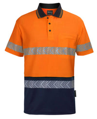 JB's Hv S/S D+N C/Back Segmented Tape Polo Lime/Navy