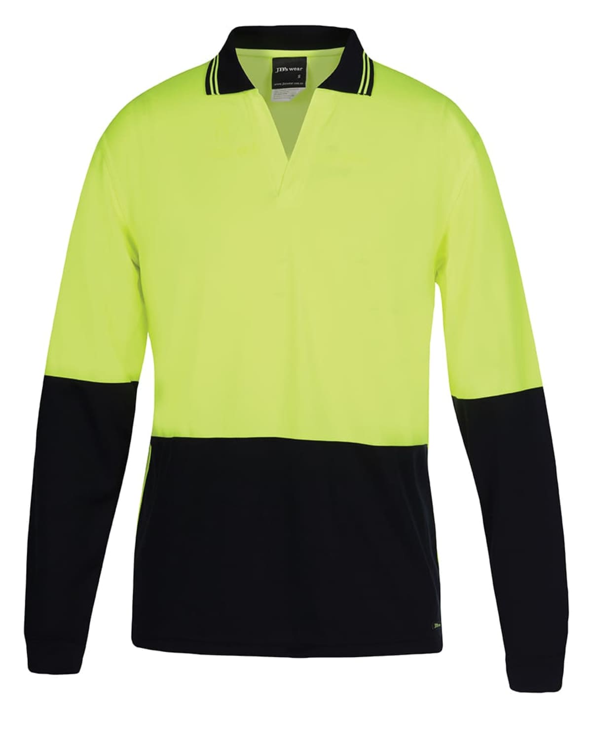 JB's Hv 4602.1 L/S Non Button Polo Lime/Navy