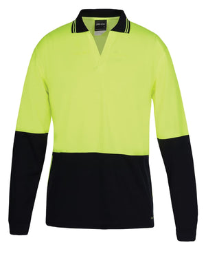 JB's Hv 4602.1 L/S Non Button Polo Lime/Navy