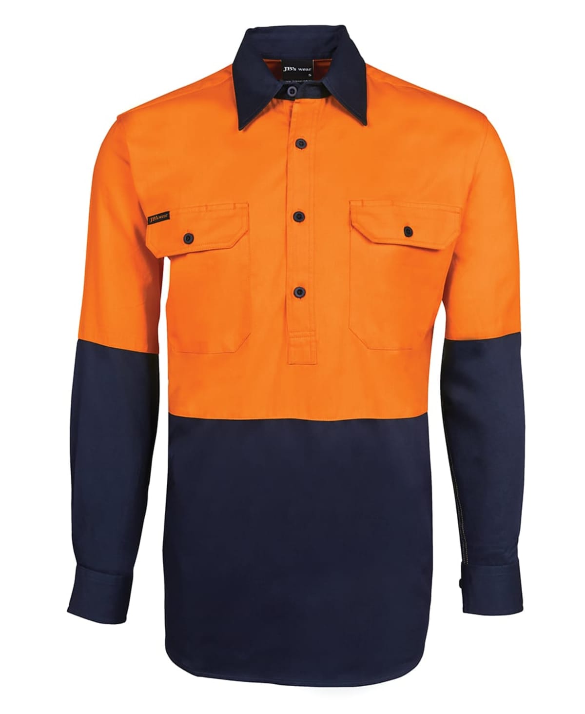 JB's Hi Vis Close Front L/S 190g Work Shirt