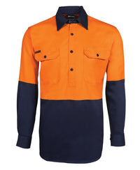 JB's Hi Vis Close Front L/S 190g Work Shirt