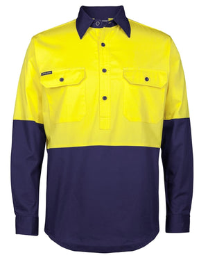 JB's Hi Vis Close Front L/S 150g Work Shirt