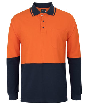 JB's Hi Vis L/S Cotton Pique Trad Polo