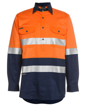 JB's Hi Vis (D+N) Close Front L/S 190g Work Shirt