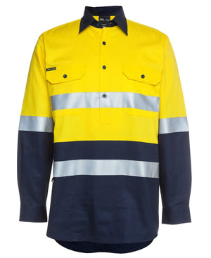 JB's Hi Vis (D+N) Close Front L/S 190g Work Shirt