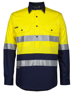 JB's Hi Vis (D+N) Close Front L/S 150g Work Shirt