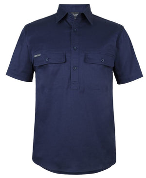 JB's S/S 150 G Stretch Close Front Work Shirt Navy