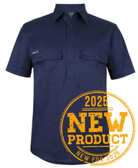 JB's S/S 150 G Stretch Close Front Work Shirt Navy