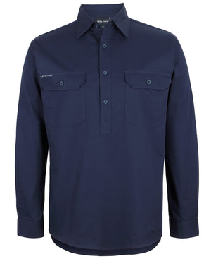 JB's Close Front L/S 150 G Work Shirt Navy