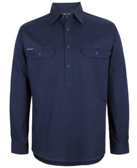 JB's Close Front L/S 150 G Work Shirt Navy