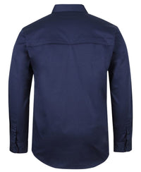 JB's L/S 150 G Stretch Close Front Work Shirt Navy
