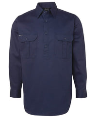 JB's Close Front L/S Work Shirt Navy