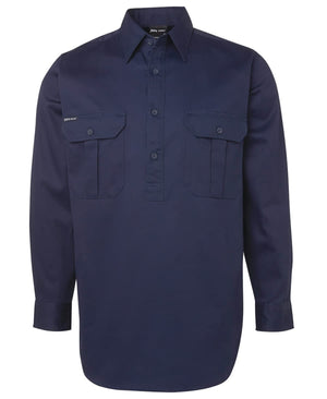 JB's Close Front L/S Work Shirt Navy