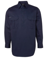 JB's Close Front L/S Work Shirt Navy