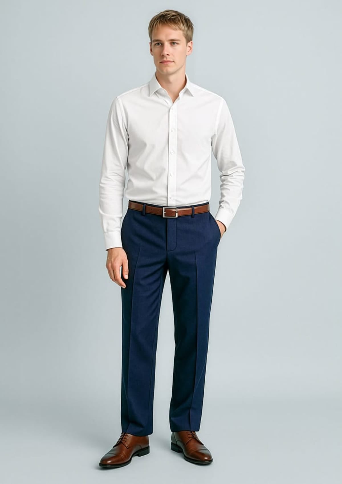 Mens Cool Stretch Flat Front Pant (Stout)