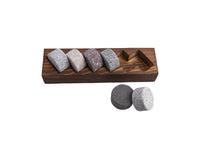 Bartender Whisky Discs Set 6 w/wood Base