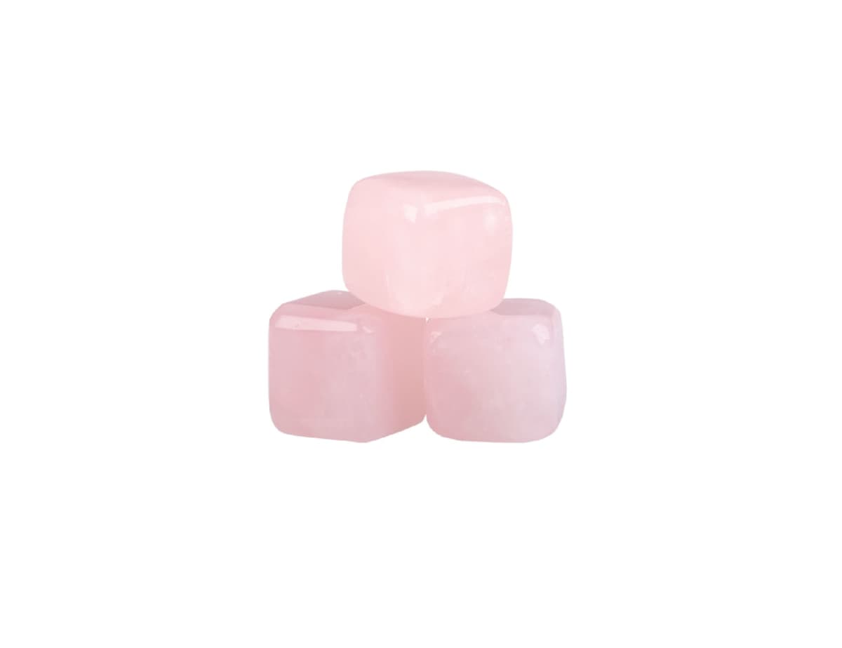 Bartender Rose Quartz Gin Stones Set 6 w/ Bag