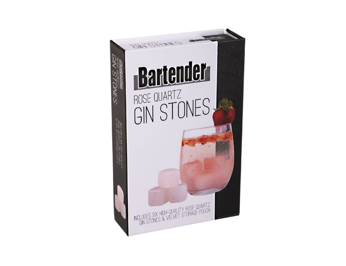 Bartender Rose Quartz Gin Stones Set 6 w/ Bag