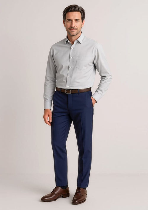 Mens Siena Slim Fit Flat Front Pant (Stout)