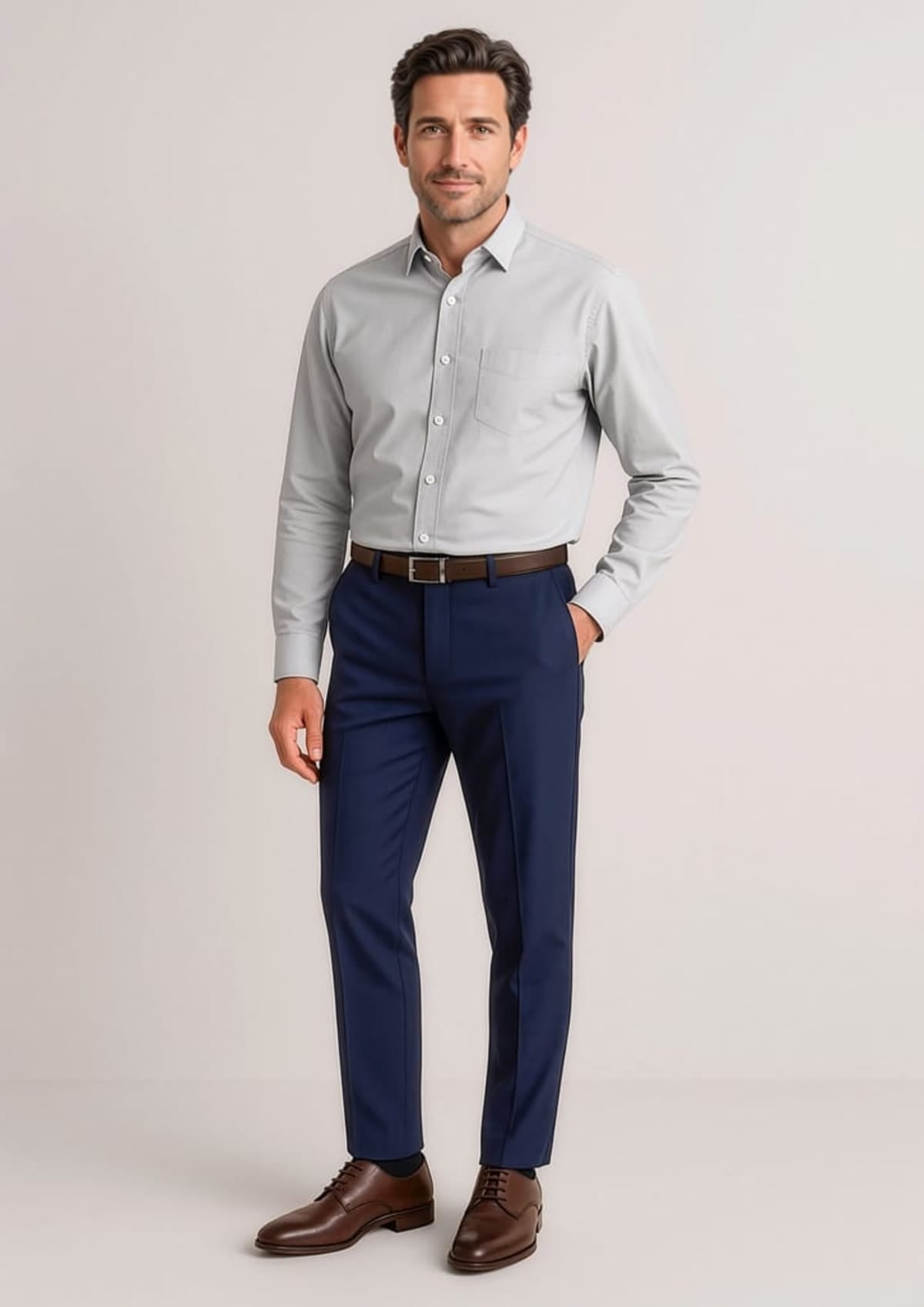 Mens Siena Slim Fit Flat Front Pant (Stout)