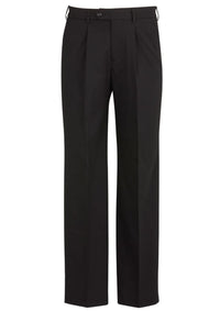 Comfort Wool Stretch Mens One Pleat Pant Stout