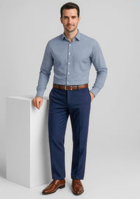 Mens Comfort Wool Stretch Flat Front Pant